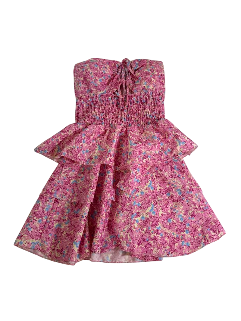 SHEIN  Strapless Ruffle Mini Dresses