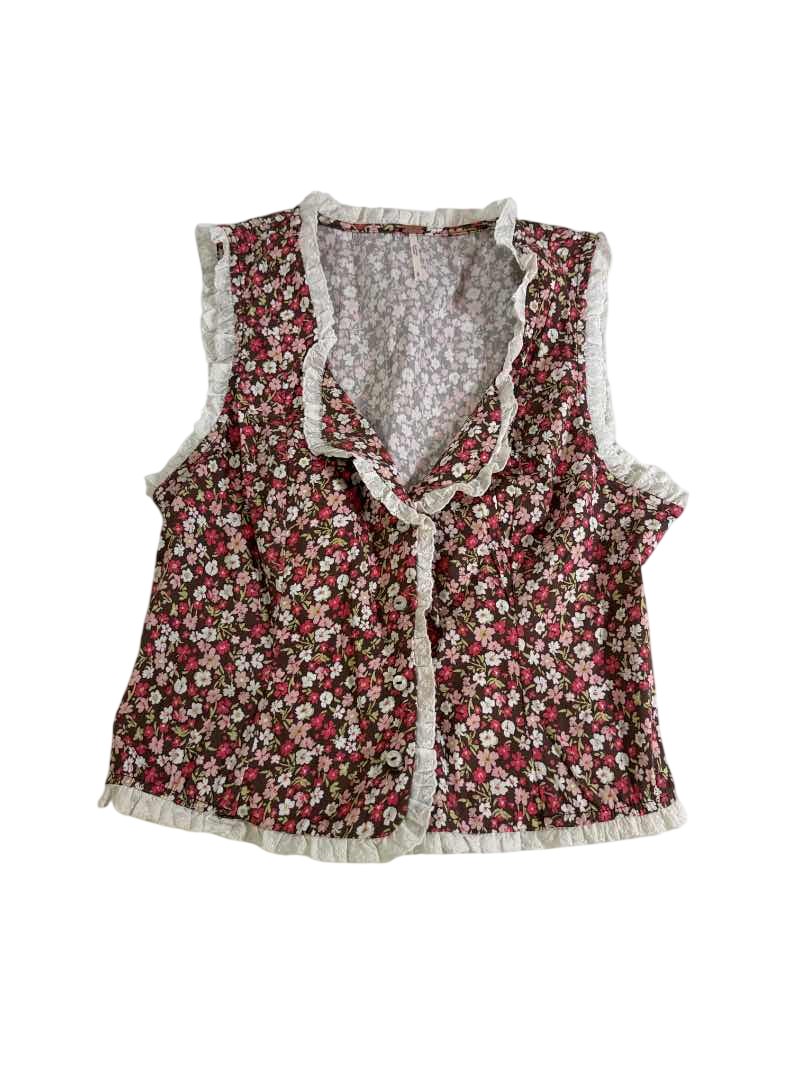 Free People Sleeveless Ruffle Tank Tanks