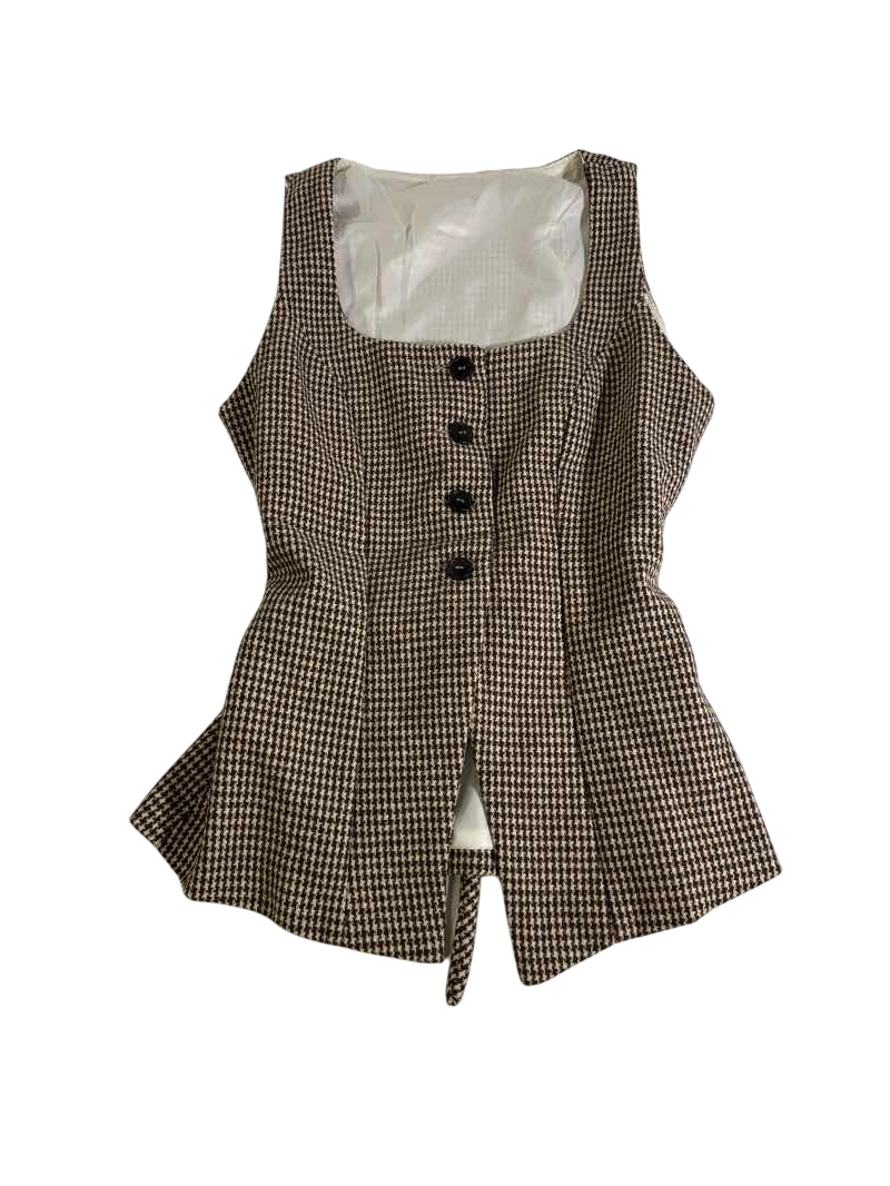 Shein Square Neck Button-Up Tanks