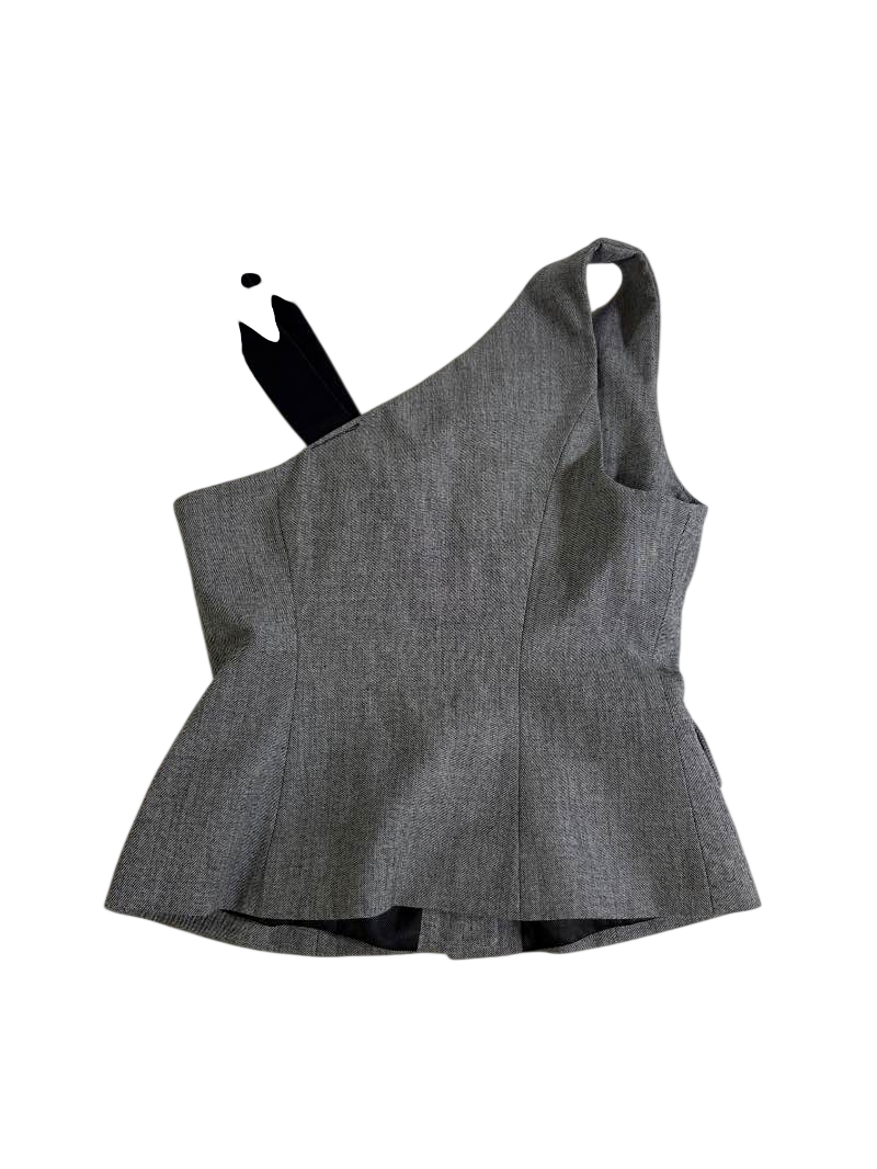 Zara One-Shoulder Buttoned Tank Tanks