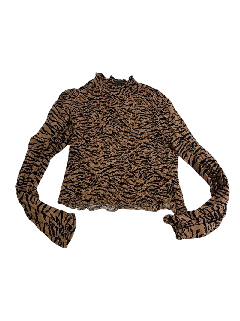 Wild Fable Tiger Print Mock Neck Long Sleeves