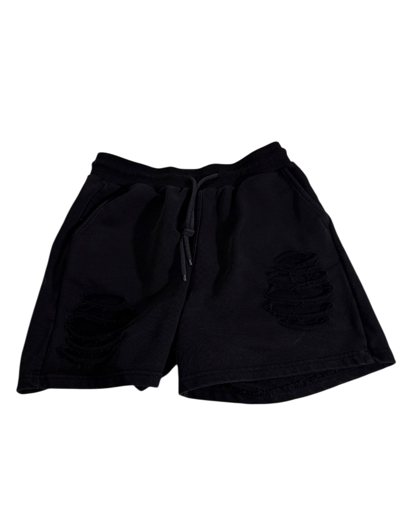 White birch  Distressed Drawstring Shorts