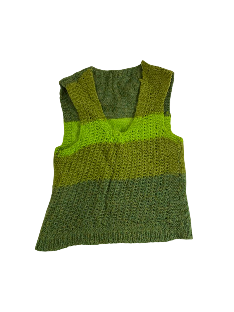 None Textured Sleeveless Top Vintage
