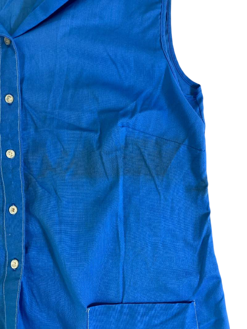 None Sleeveless Button-Up Top Vintage