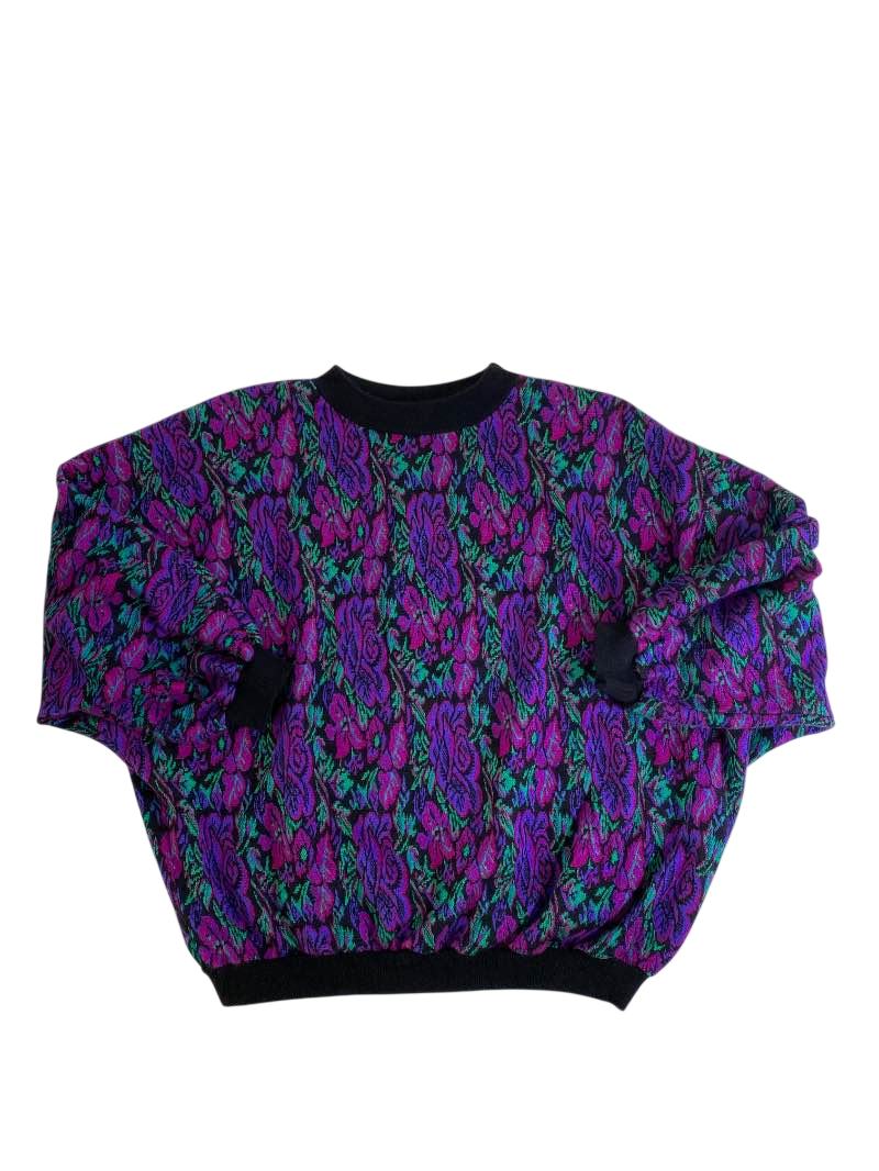 None Floral Sweater Vintage