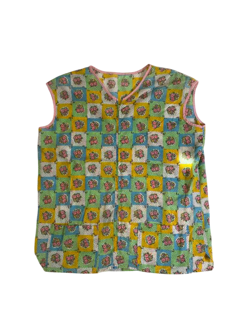 None Floral Patchwork Top Vintage