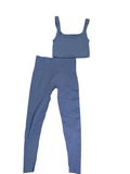 Set Active Ribbed Crop Top & Leggings Athletic
