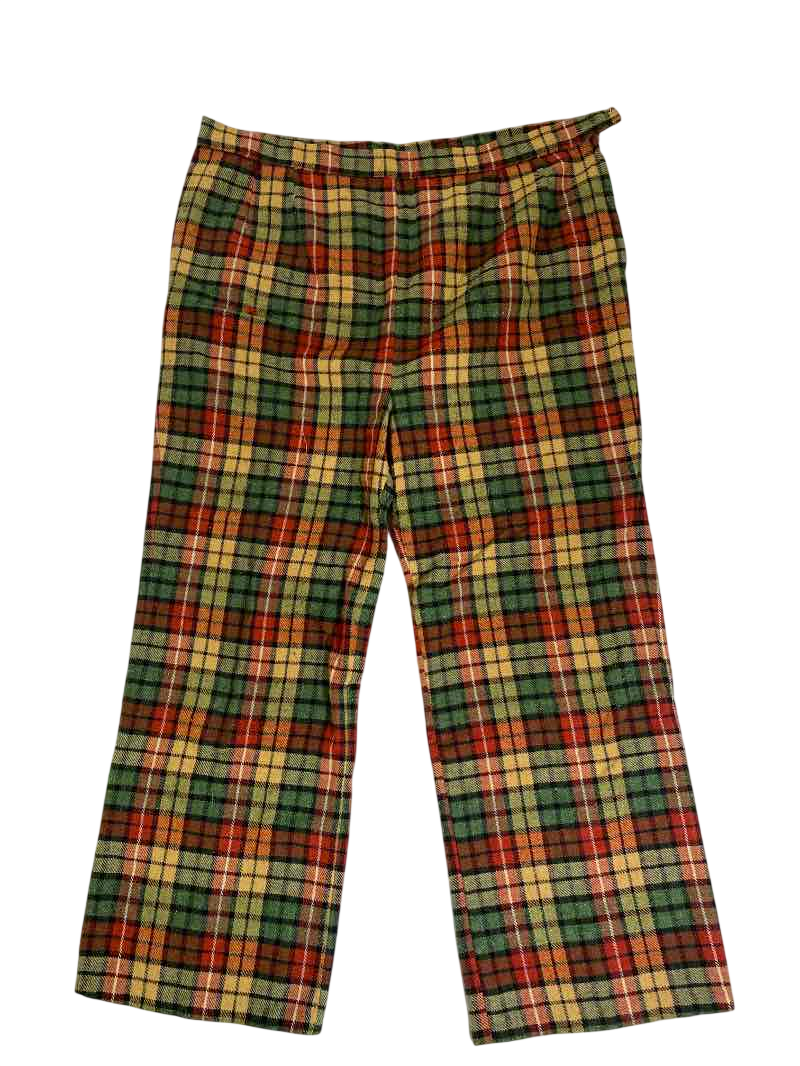 None Plaid Trousers Vintage
