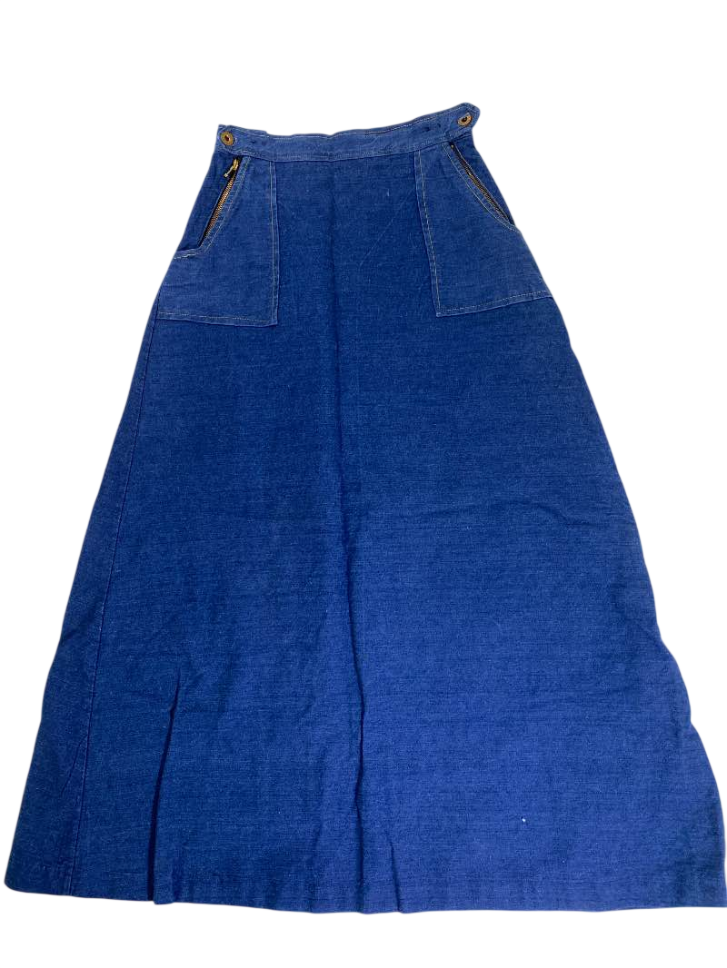None Denim A-line Skirt Vintage