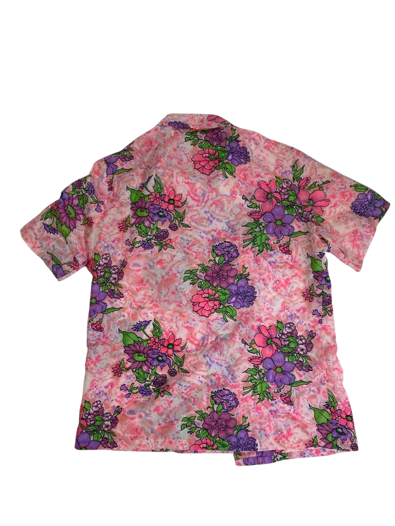 None Floral short-sleeve blouse Vintage