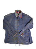 None Distressed Denim Jacket Vintage