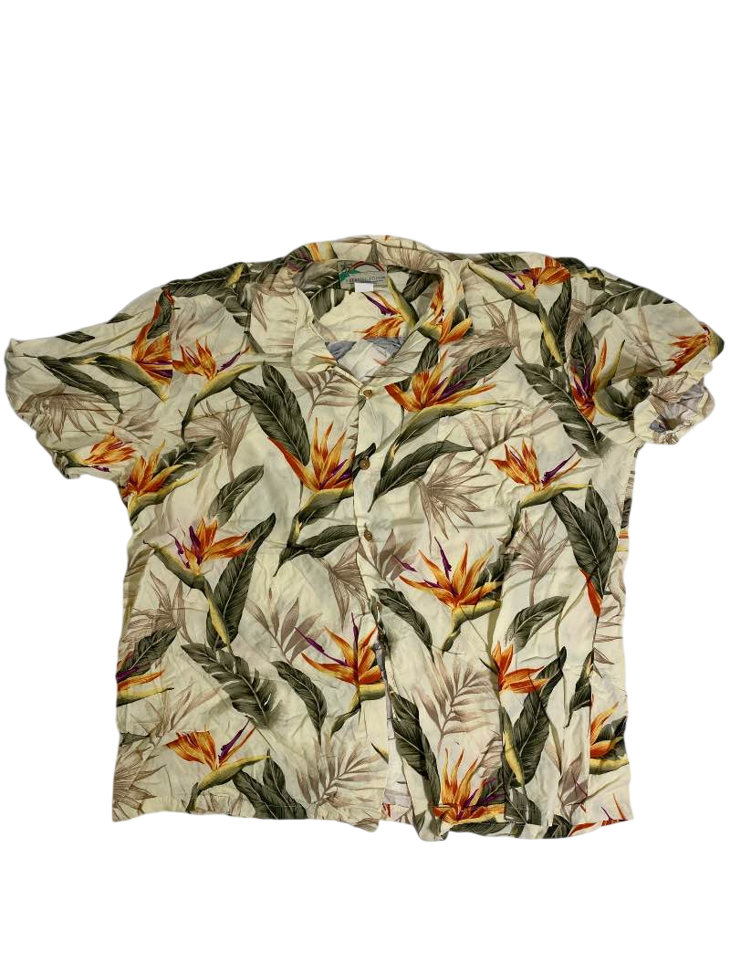 Paradise Found Tropical button-up shirt Vintage