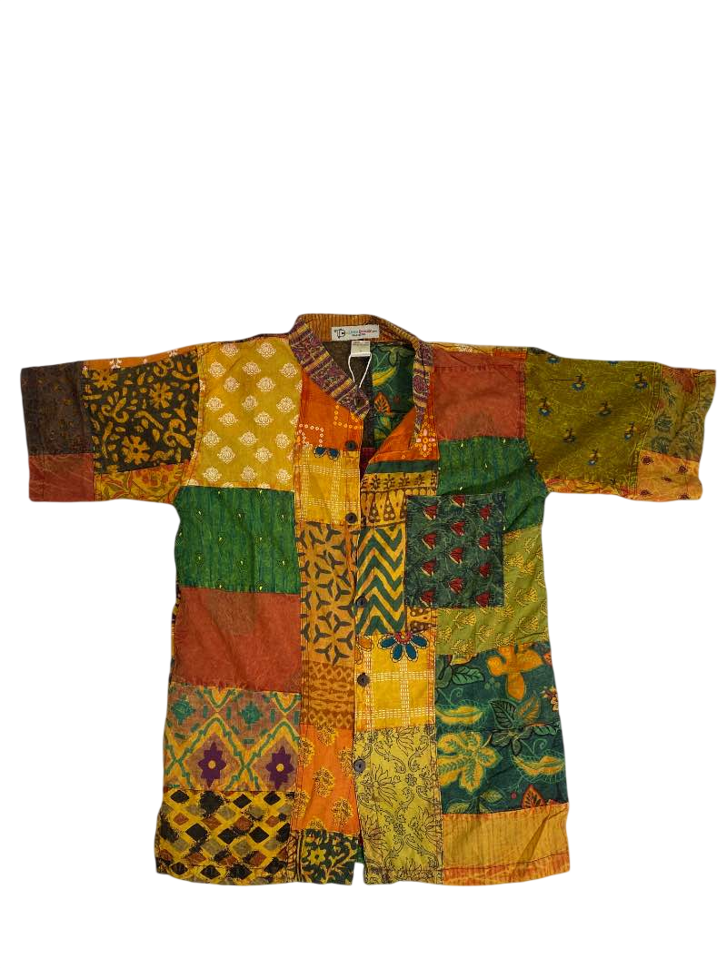 The Little Bazaar Patchwork button-up Short Sleeves