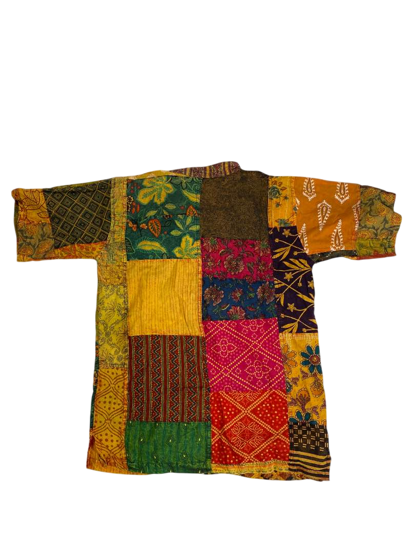 The Little Bazaar Patchwork button-up Short Sleeves