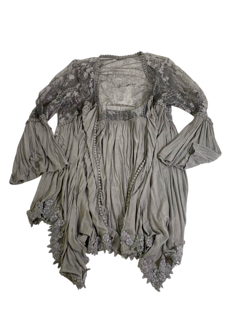 POL Lace Trim Cardigan Long Sleeves