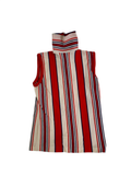 None Striped Sleeveless Turtleneck Vintage