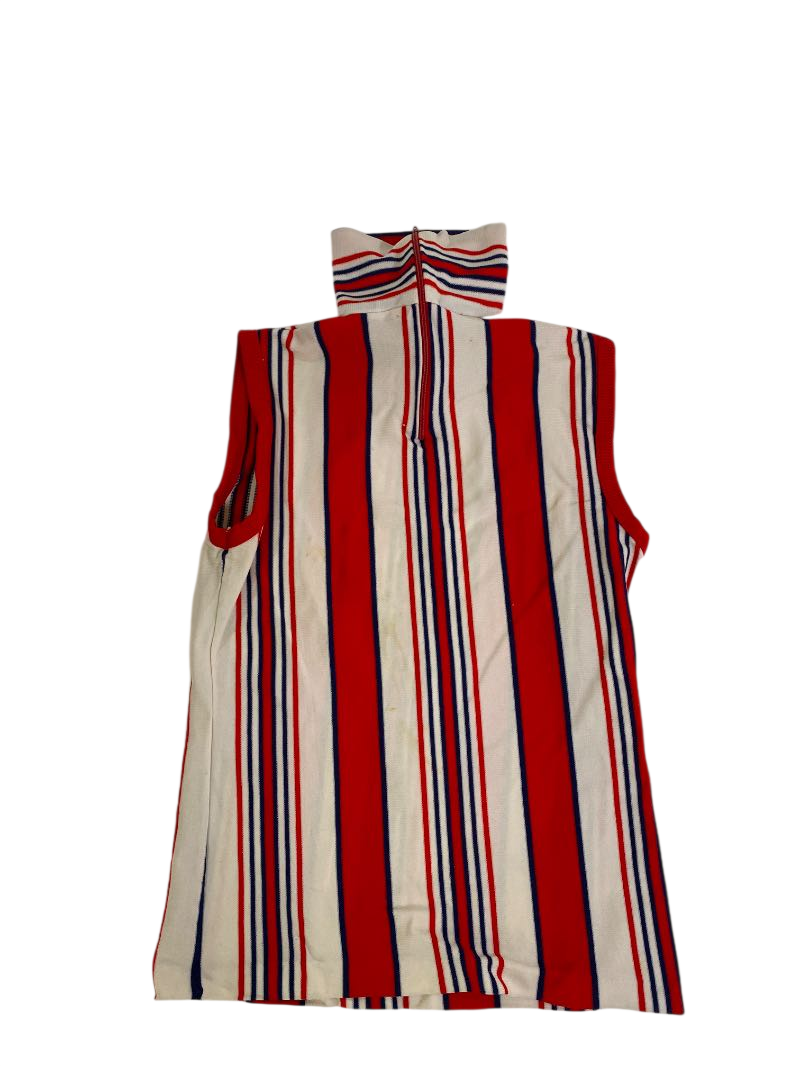 None Striped Sleeveless Turtleneck Vintage