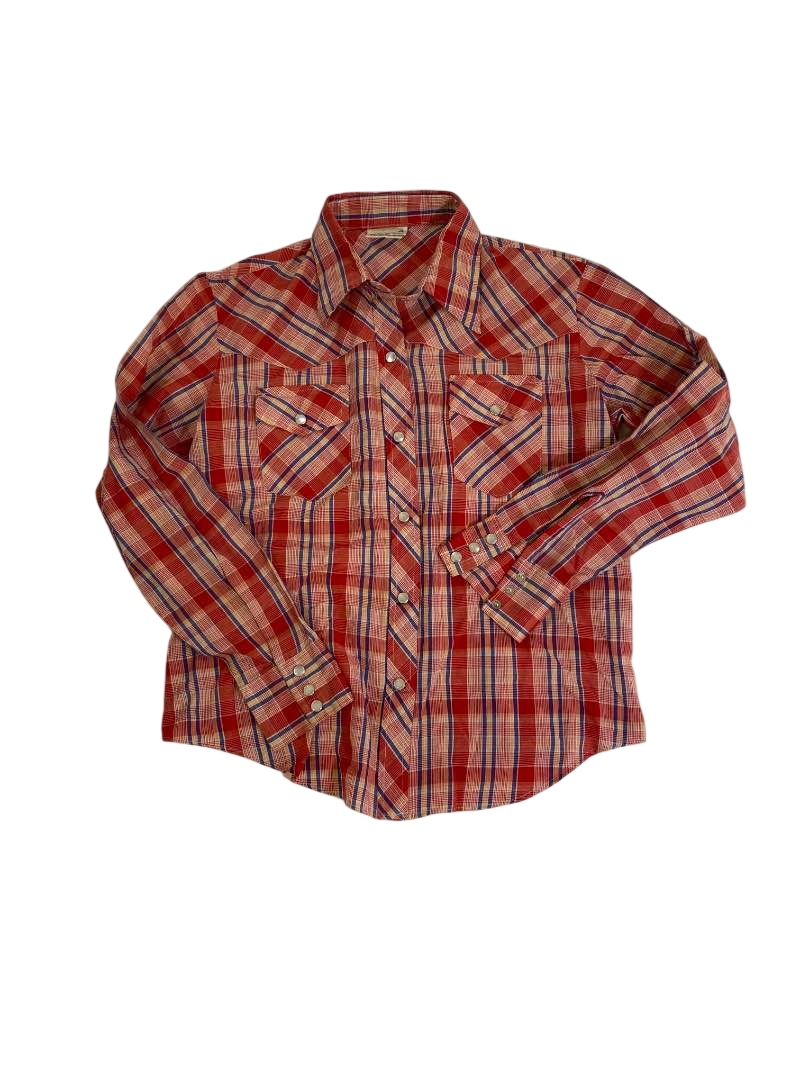 None Plaid Button-Up Shirt Vintage