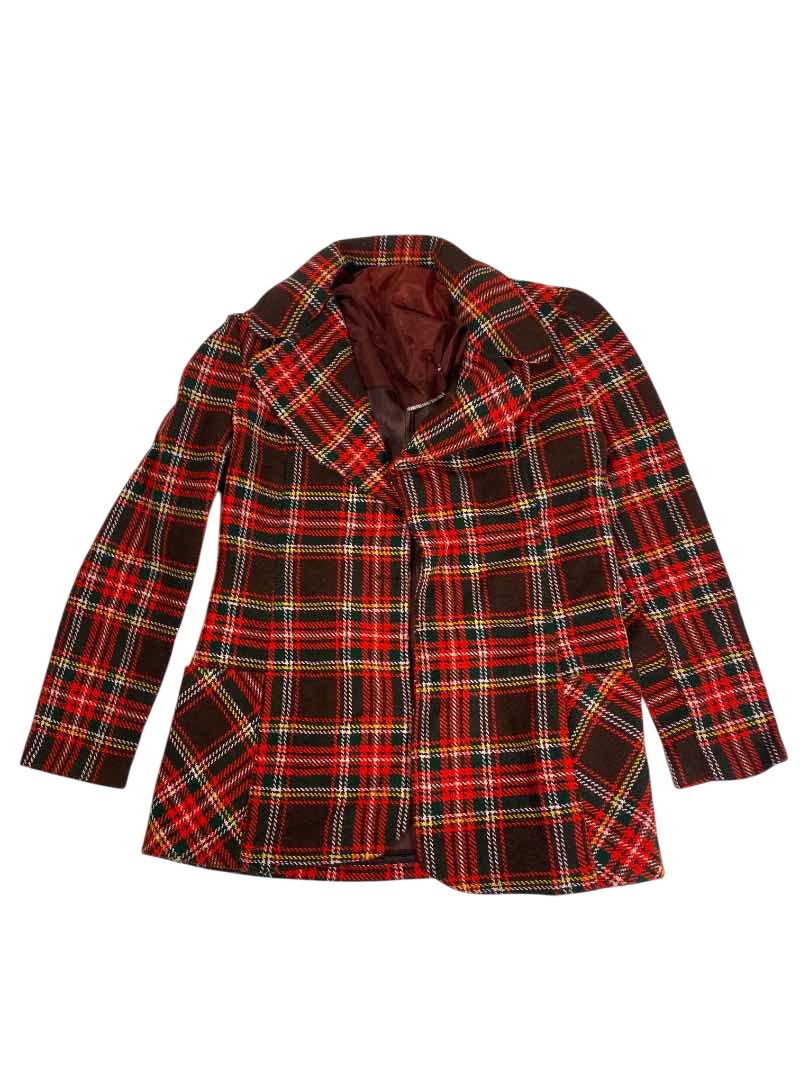 None Plaid Blazer Vintage