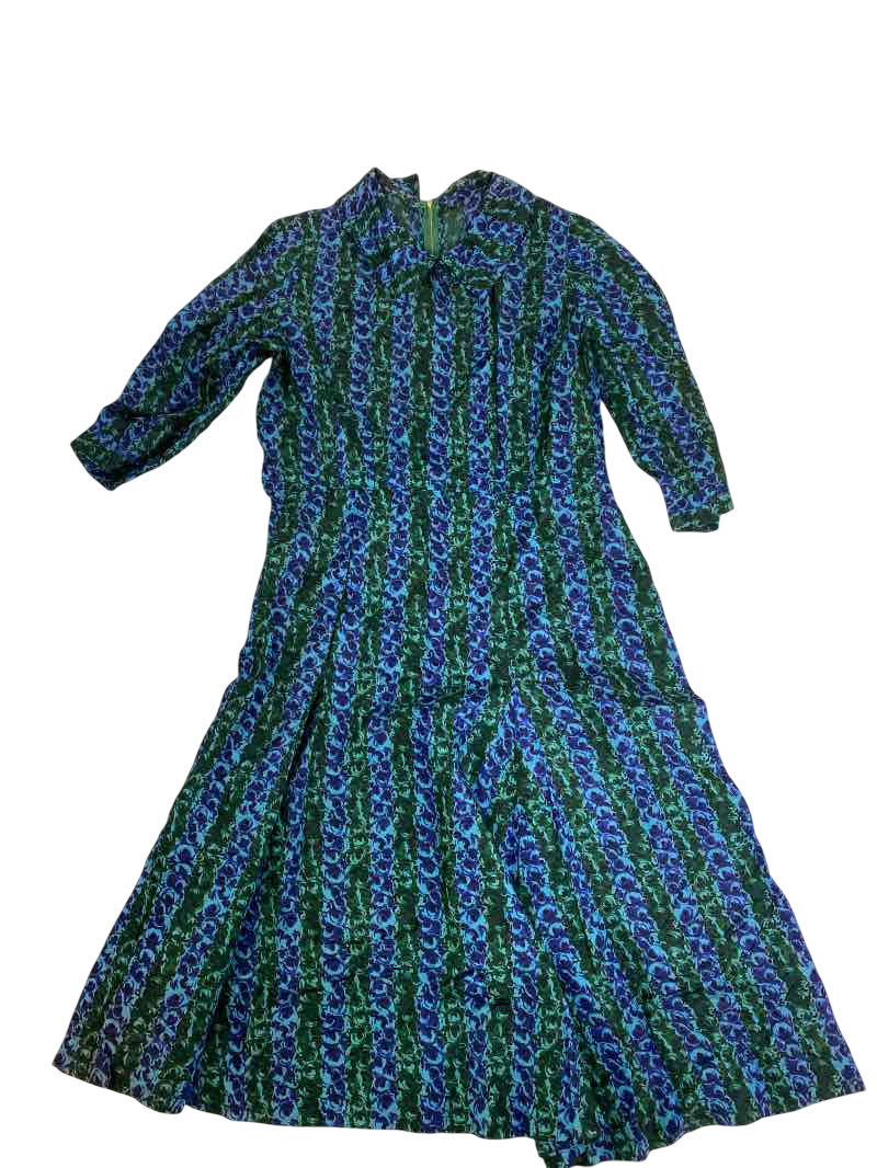 None Patterned Midi Dress Vintage