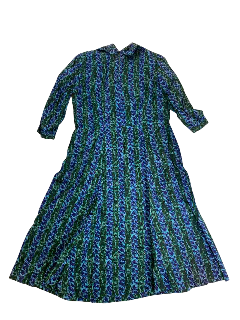 None Patterned Midi Dress Vintage