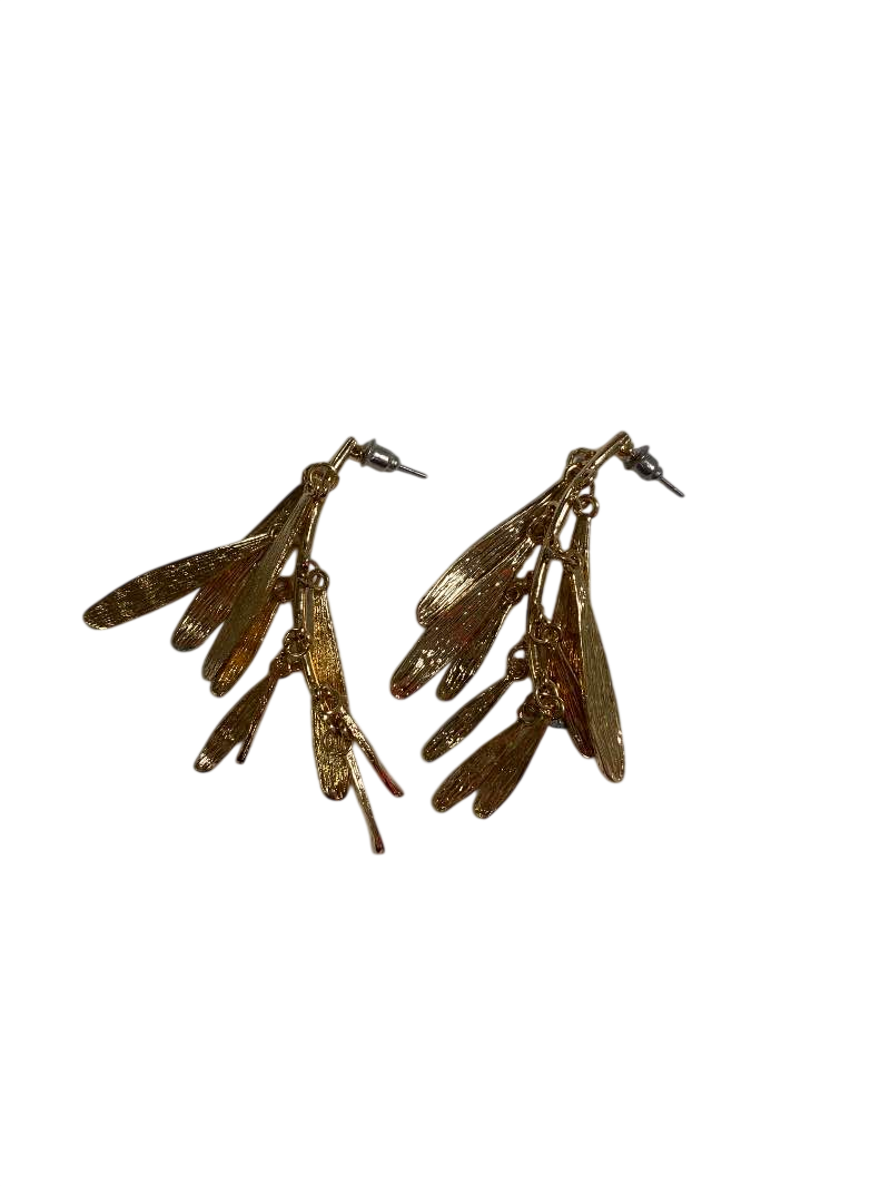 None Metallic leaf earrings Jewelry