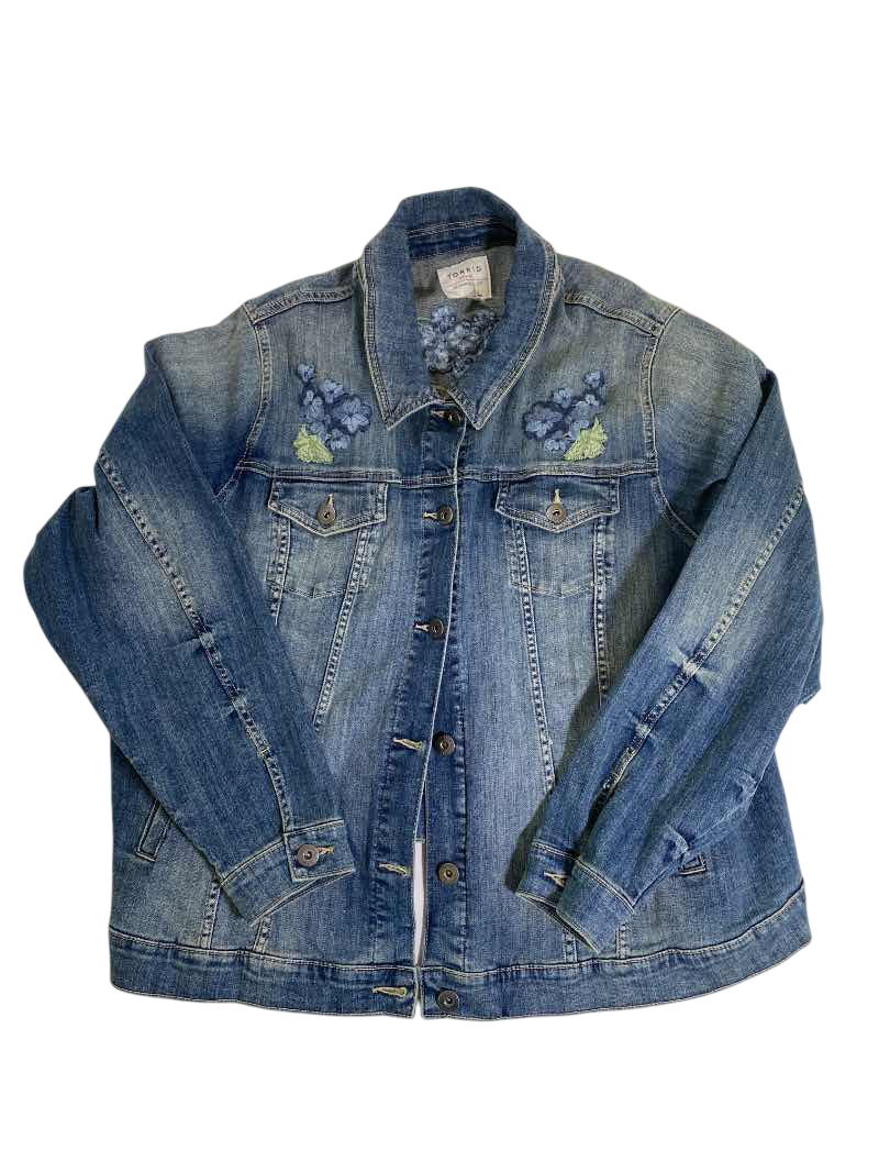 Torrid Embroidered Denim Jacket Outerwear