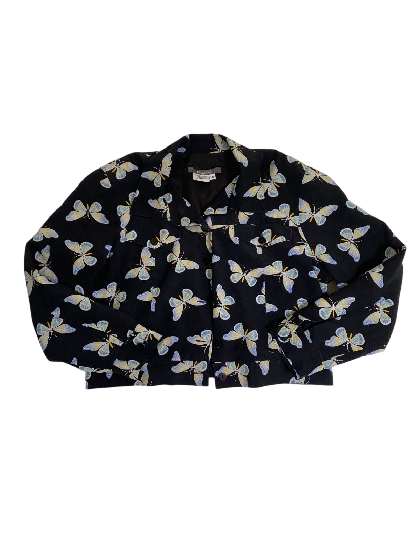 Maggy L Butterfly-print cropped jacket Vintage