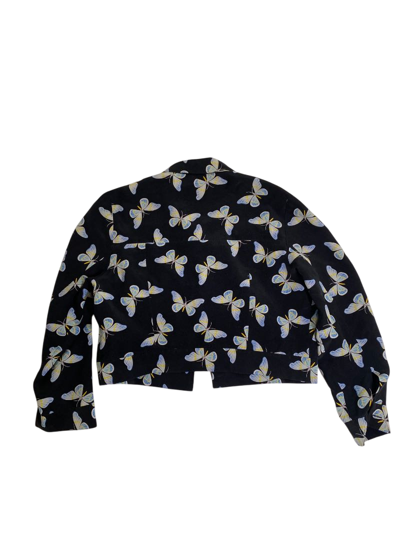 Maggy L Butterfly-print cropped jacket Vintage