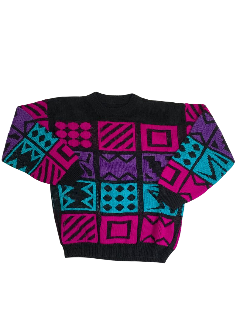 None Geometric Knit Sweater Vintage