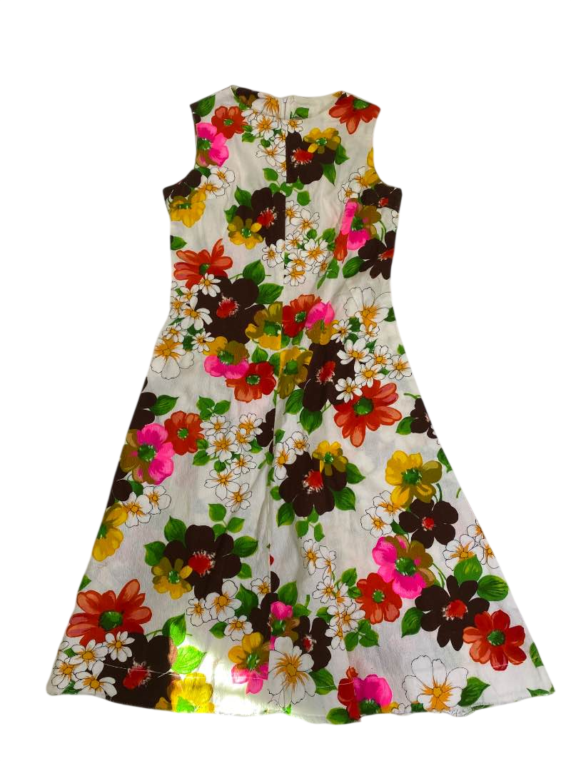 None Floral Sleeveless Dress Vintage