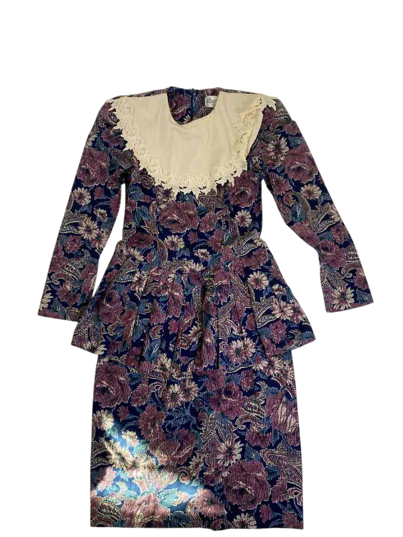Act 1 Floral Peplum Dress Vintage