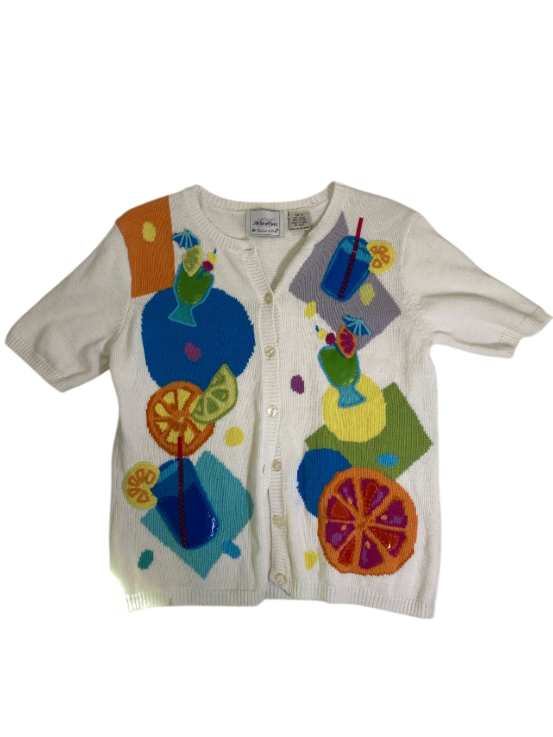 In Stitches  Tropical embroidered cardigan Vintage