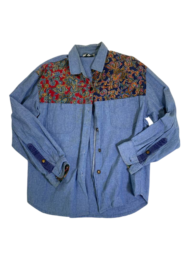 Anne Marie  Vintage Paisley Denim Shirt Vintage