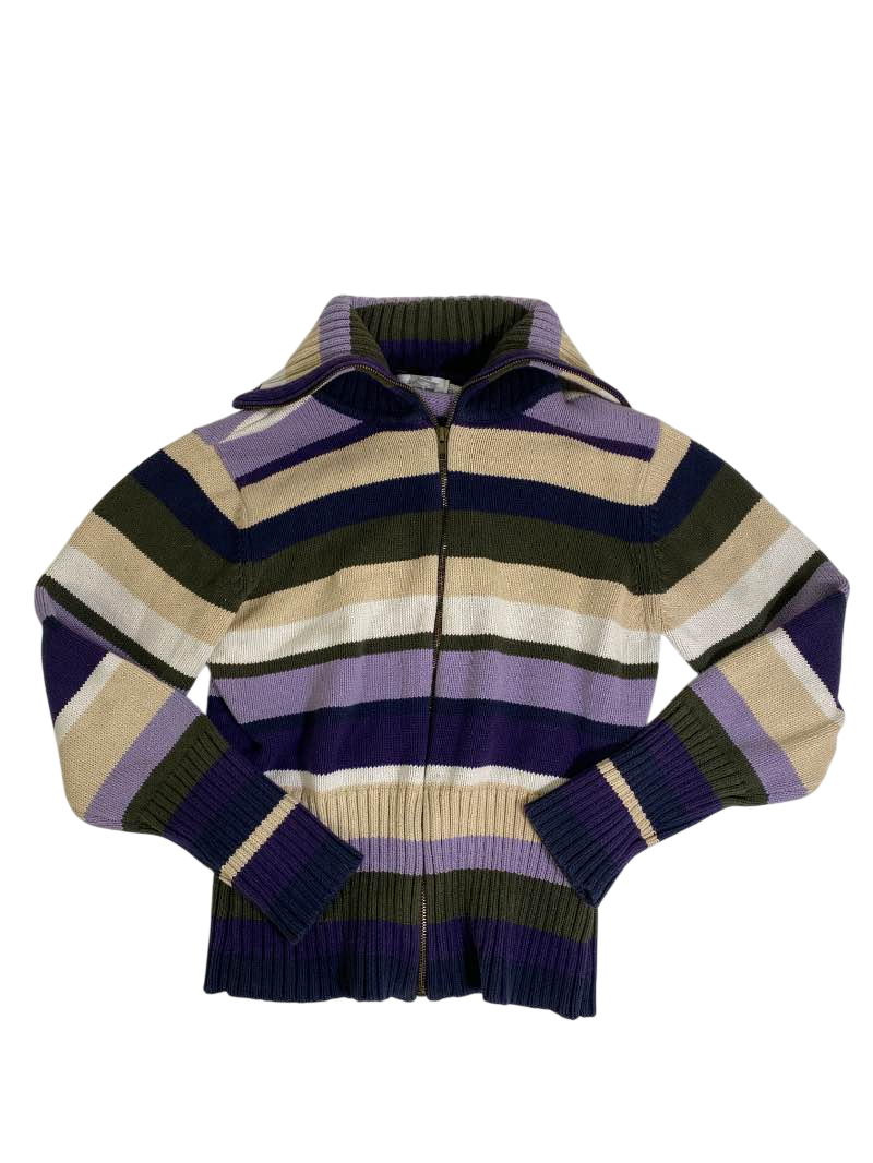 Dressbarn  Striped Zip Cardigan Vintage