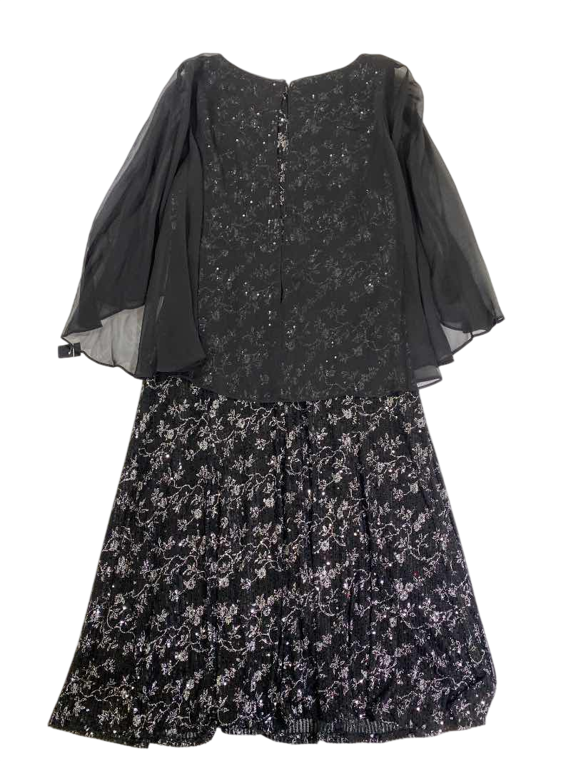 SLNY Sheer cape overlay Dresses