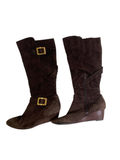 None Suede Riding Boots Vintage