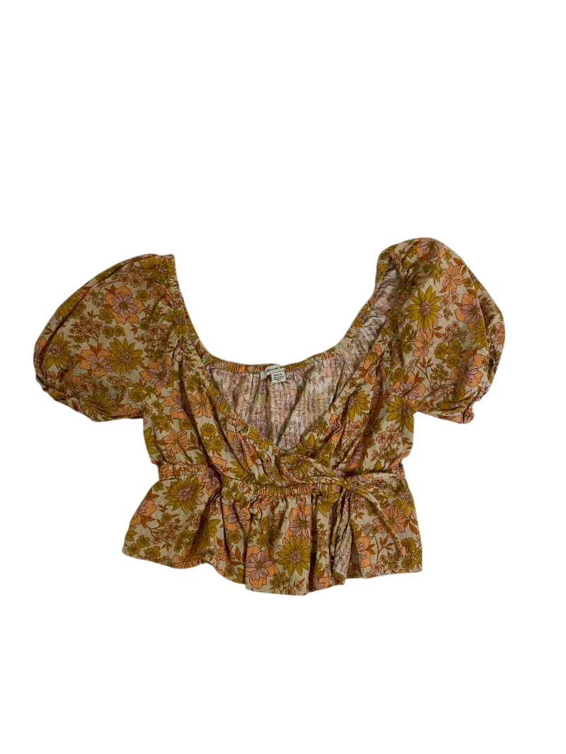 American Eagle  Floral Puff Sleeve Top Short Sleeves