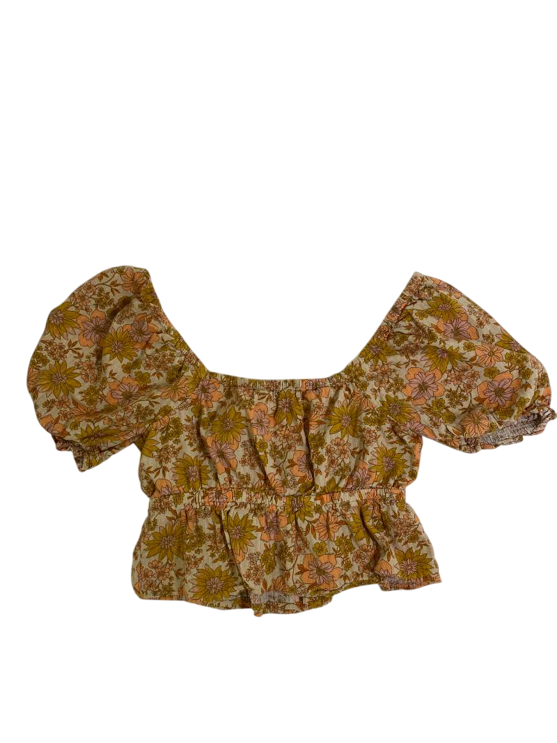 American Eagle  Floral Puff Sleeve Top Short Sleeves
