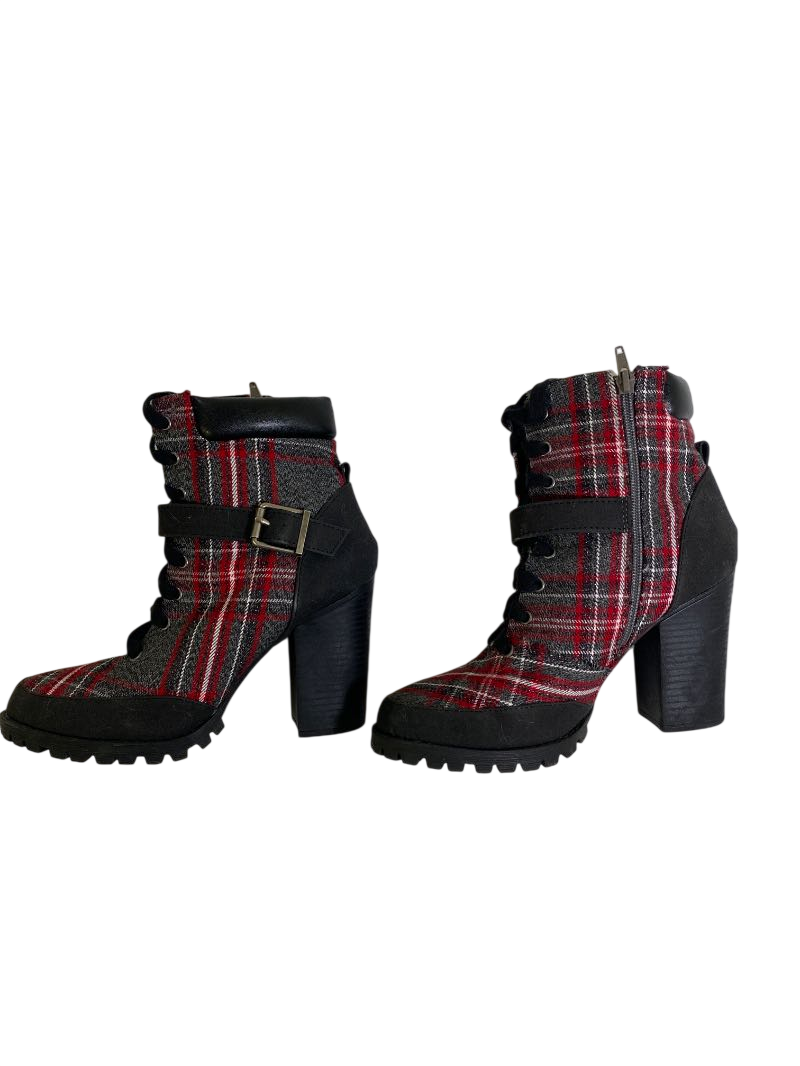 Just Fab  Plaid lace-up boots Boots