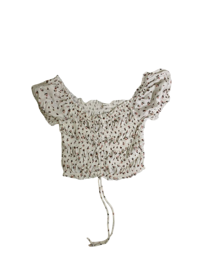 Garage  Smocked short sleeve top Short Sleeves