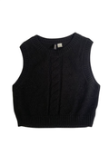 Divided  Cable Knit Tank Tanks