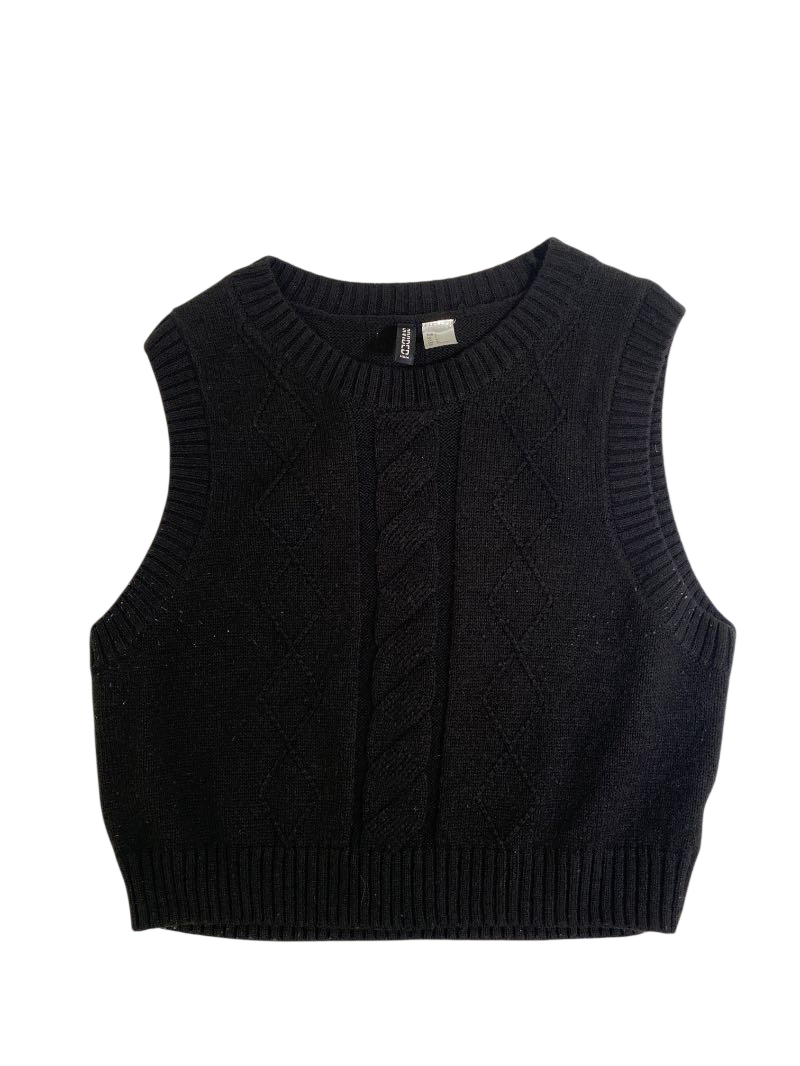 Divided  Cable Knit Tank Tanks