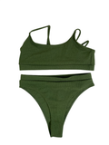 None Ribbed Bikini Swimwear