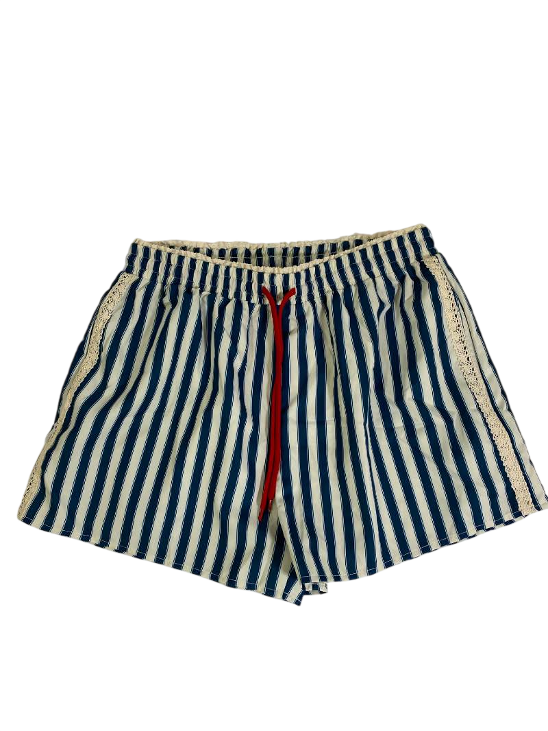 Cider  Striped Drawstring Shorts