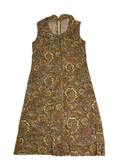 None Paisley Print Midi Dress Vintage