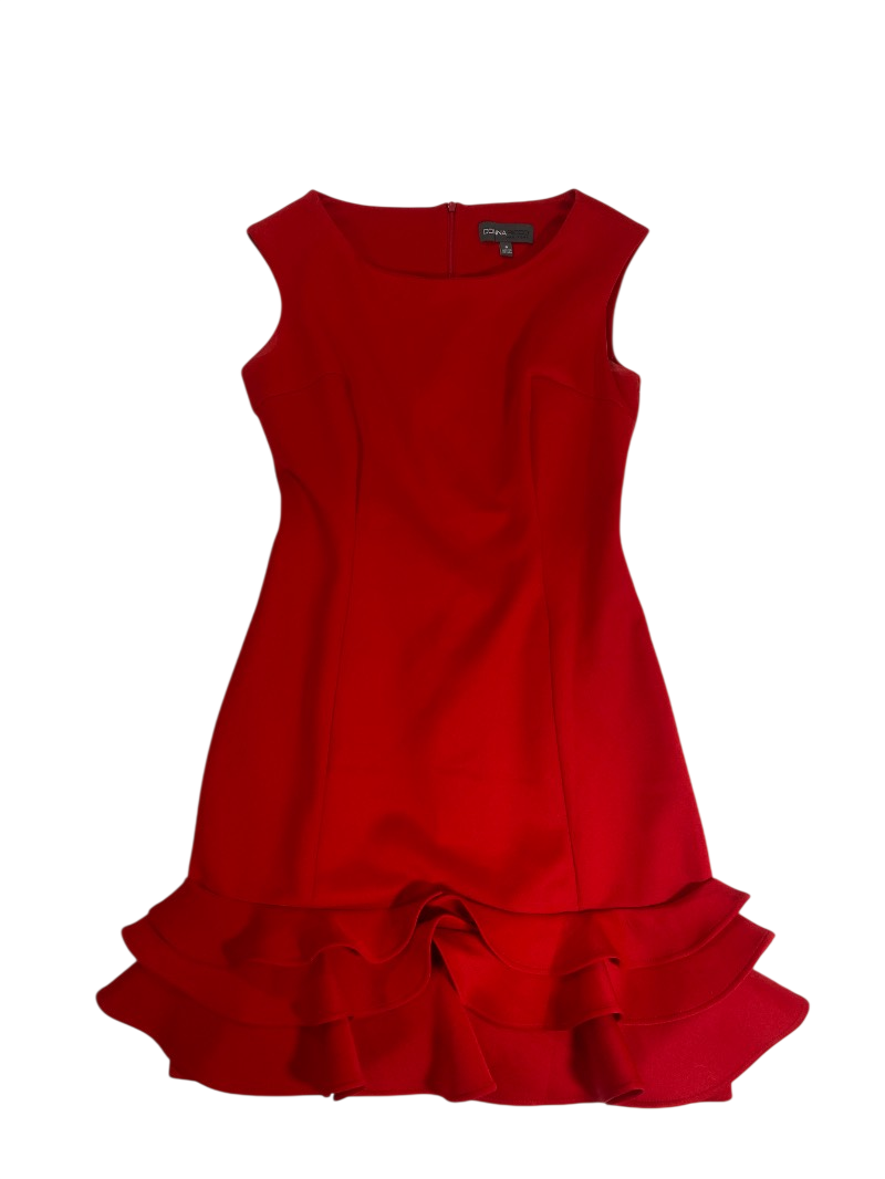 Donna Ricco  Sleeveless Ruffle Hem Dresses