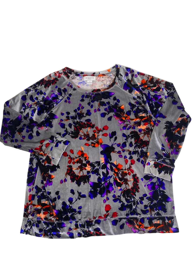Liz Claiborne  Floral long-sleeve top Long Sleeves