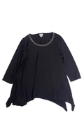 Jaclyn Smith  Asymmetrical Rhinestone Top Long Sleeves