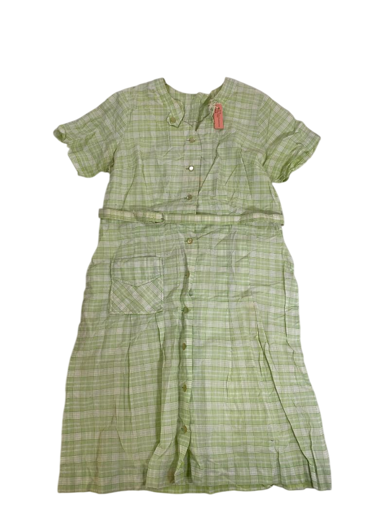 None Plaid Dress Vintage